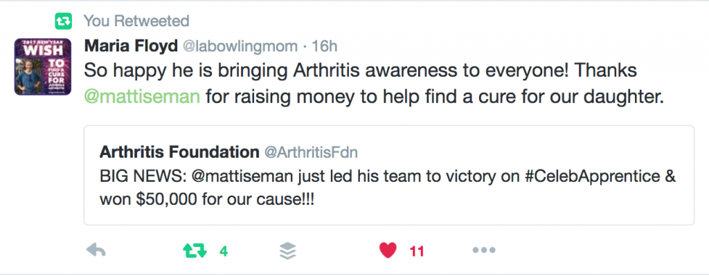 新的名人学徒arthritis-foundation-tweet2
